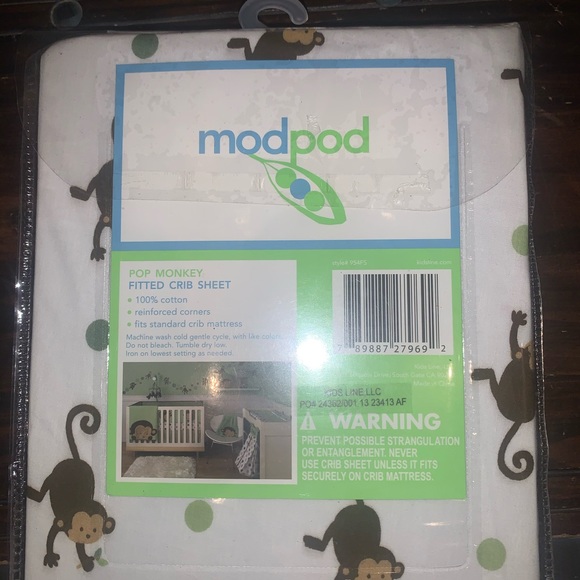 pop monkey fitted crib sheet - Picture 2 of 2